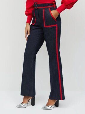 New York and Company Piped Denim Flare Pant
